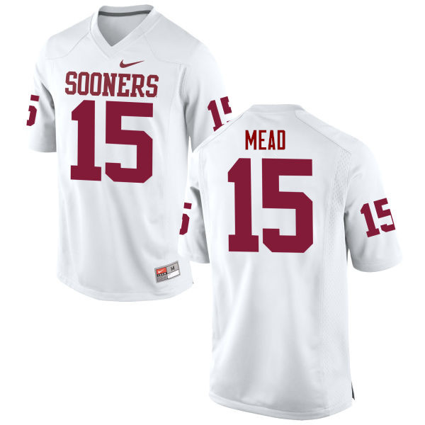 Men Oklahoma Sooners #15 Jeffery Mead College Football Jerseys Game-White - Click Image to Close